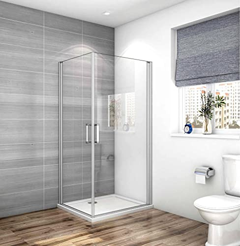 Acezanble Duschkabine 90x90cm Duschabtrennung Eckeinstieg Duschtür Dusche mit 5mm ESG Sicherheitsklarglas H185cm