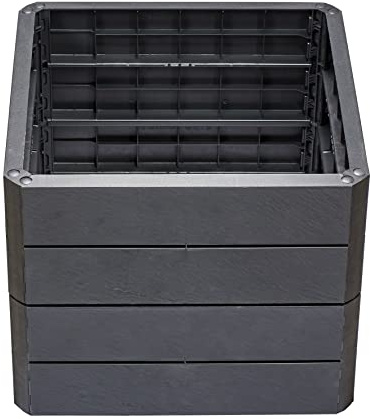 Garantia Ergo Quadro S 50 Hochbeet Stone, inkl. Flora Wassersparsystem - Blumentopf, Hochbeete für Garten, Pflanzkübel Groß Außen, Blumenkasten, Blumentopf Hoch, Blumenkübel, Blumenkübel Outdoor