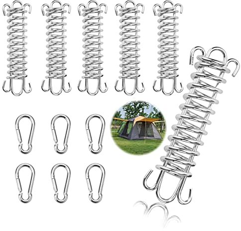 6 Stück Federn für Sonnensegel Campingzelt Spannfeder Sprungfedern Hochfeste Spannfeder Sonnensegel Zugfeder Edelstahl Zelten Zubehör Spannfeder für Zelte Markisen Campingzubehör