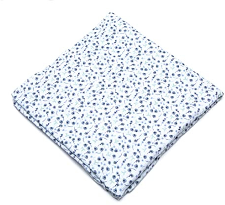 Muselin Baby 100% bomull 120x120 -Baby Filt-Baby Rolle-Barnhanddukar för att skydda de minsta i huset.Multianvändningsområden.Anpassade broderareoteger (Blå blommor)