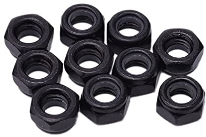 DIN985 Écrou de Blocage Écrous Autobloquant de Standard Écrou de Sécurité Écrou en Acier Carbone Écrou Hexagonaux (10Pcs, M6)