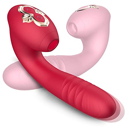 Xuomt Vibrator Sexspielzeug Vibratoren Frauen Leise 10 Frequenzsaugen Erotik Sex Spielzeug für die Frau und Paare Rabbit Vibratoren G-punkt Sex Toys Frauen Massagegerät Wasserdicht (Rosa)