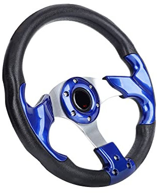 BYNYXI Volant de Course de Voiture, Volant de Course de Sport de 320 mm avec 6 boulons Volant de Sport Automobile Universel pour Rallye, Course, dérive, Volant de Sport en Aluminium à Plat Profond