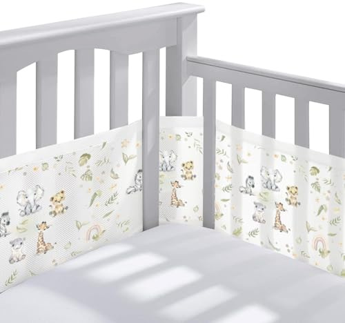 Bettumrandung Babybett,2 Pack Baby Nestchen Bettumrandung,Kopfumrandung Babybett,Atmungsaktive Krippenumrandung,Babybett Atmungsaktiver Kollisionsschutz,Nestchen für Kinderbetten,Babybett Umrandungen