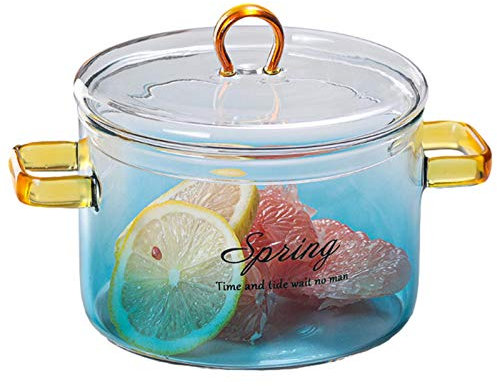 MISETA Kochtopf Mit Griff Und Deckel | Beheizbare Klar Stockpot | Beheizbare Klar Stockpot, Heizung Glasschüssel, Für Küchentisch, Kühlschrank, Geschirrspüler Und Mikrowelle