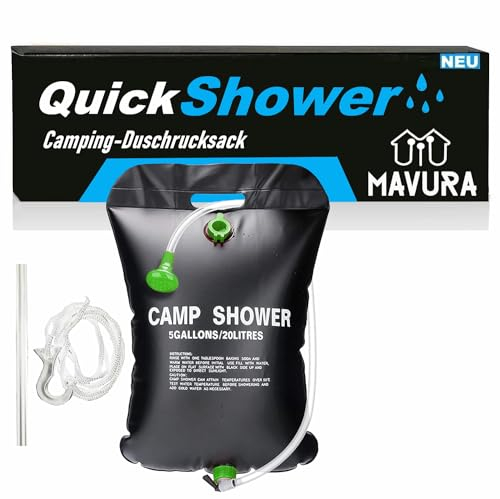 MAVURA QuickShower Camping Shower Solar Garden Travel Festival Outdoor Shower Bag 20 L