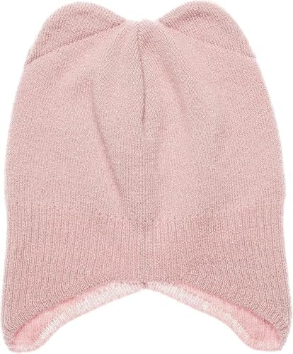 KNITAS Barnmössa i ett lager merinoull och kashmir, supermjuk och varm, stickad mössa för pojkar och flickor, 1–8 år, vintermössa för barn, beige, rosa, grå, Rosenröd, 40
