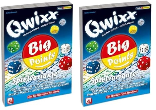 NSV - 4039 - QWIXX - Big Points - Zusatzblöcke 2er Set - Würfelspiel (Packung mit 2)