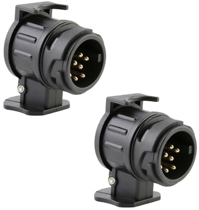 CGEAMDY 2 Stück Anhängeradapter 13 Auf 7polig, Anhängerkupplung Mit 13-Poliger Steckdose an Anhänger Mit 7-Poligem Stecker, Adapter Anhänger 13 Auf 7-Polig Für Auto, LKW