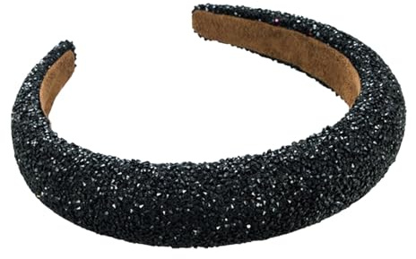 Yokawe - Serre-tête léger et polyvalent pour femmes, avec strass luxueux incrustés, design sophistiqué, noir