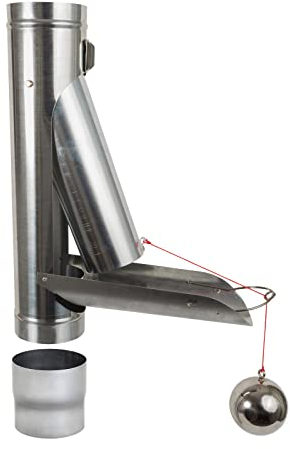 FLORANTIA Regenwasserklappe Zink automatisch mit Schwimmer DN 76-120 inkl. Adapter Regenrohrklappe mit Kugel zum Befüllen von Regentonnen, Regenfässer und kleineren Regenwassertanks.