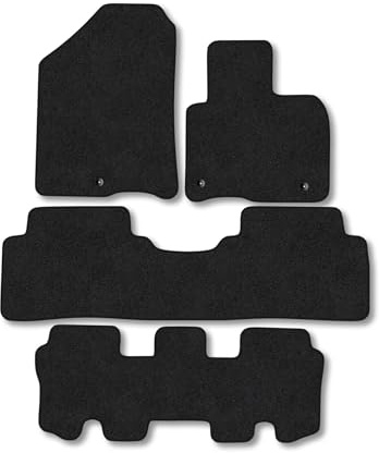 Kia Sorento (2015-2020) 7 Seats Car Mats Accessories Tailored Fit Carpet Floor Mats Non Slip Black Trim Full Coverage Compatible Accessory Front Rear Set Anti Slip Granulated Backing Clips