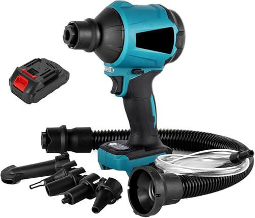 Cordless Air Blower with Brushless Motor - Compressed Air Duster Machine for Cleaning Dust, Hair, Inflating Pools and Beds - Vacuum Compression Cleaner Duster
