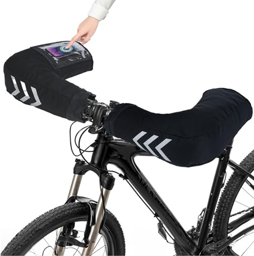 LYtech Gants Manchons de Vélo Guidon Tactiles Moto Coupe-Vent Impeméable Chauds pour VTT Electrique Trottinette Hommes Femmes