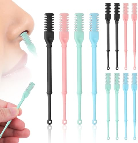 15stk Nasenhaarschneider, 2-in-1 Nasenhaartrimmer Manueller Nasenhaarschneider Nasenhaarzupfer Nasenhaar Rasierer Nasenhaarentferner für Männer und Frauen(Schwarz, Blau, Rosa, Grün, Cremeweiß)