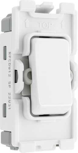 BG Evolve White RPCDW12 2 Way Single Pole Light Switch 20 Amp Grid Switch Module