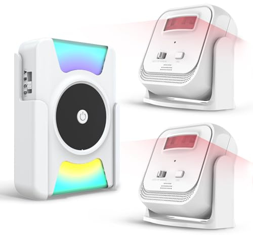 Alarma de Sensor de Movimiento DAYTECH para Buscapersonas de Cuidador, Alarma de Cama y Prevención de Caídas para Ancianos con Demencia, Monitoreo de Ancianos, 2 Detectores de Movimiento PIR y 1