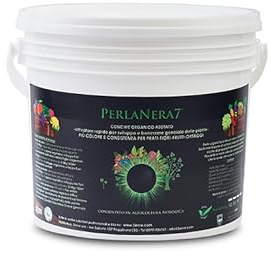 PERLA NERA® BIO concime granulare vegetale azotato (Prato-Siepi-Fiori-Frutti-Ortaggi) attivatore-rinverdente-biostimolante COLTIVAZIONE BIOLOGICA DI ALTA QUALITÀ (12 Kg)