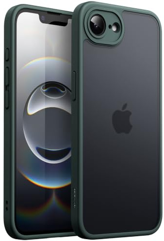 JETech Matte Hülle für iPhone 17e/16e, Dunkelgrün | Robuster Schutz, Matte Rückseite, Anti-Fingerabdruck, Stoßfestes Design