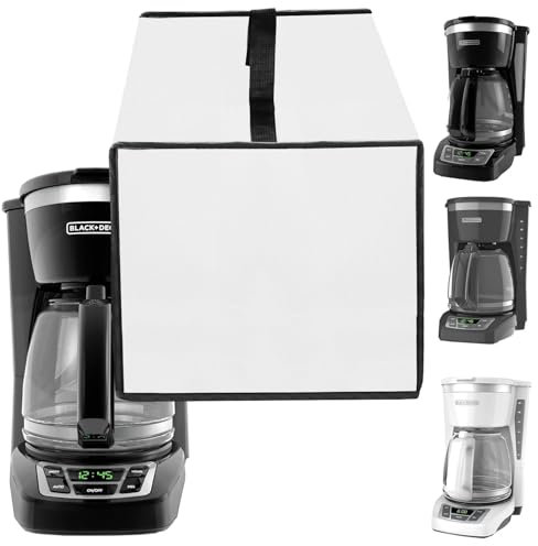 NUENSS-ROR Cover for BLACK+DECKER Coffee Maker Heavy Duty Waterproof Dustproof Stain-Resistant Heat-Resistant Coffee Machine Protective Cover Case for BLACK+DECKER 12-Cup Digital Coffee Maker (Silver)