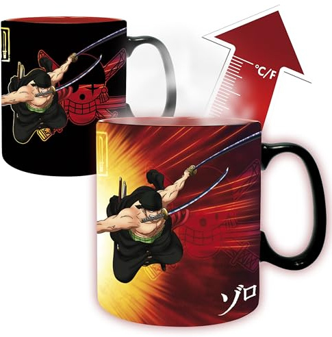 ABYSTYLE One Piece Zoro & Sanji Heat Change Mug 40 cl Manga Drinkware Hem & Köksvaror gåva