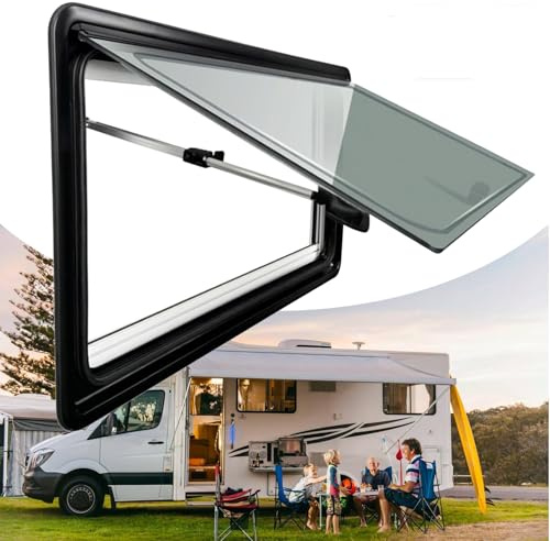 Dtyubfg tragaluz de techo, ventana de caravana, 1200x 500mm claraboya,con protección contra insectos, ventana de campista, escotilla de techo, resistencia a los rayos UV, para autocaravana universal