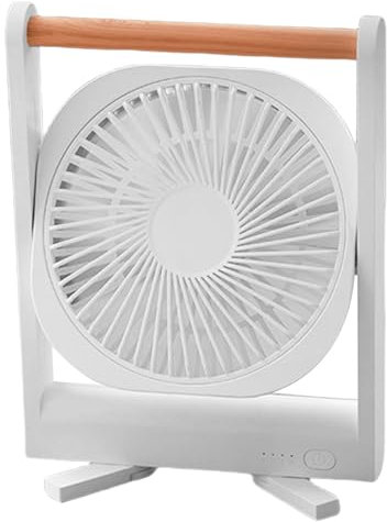 VIVIWI Práctico ventilador de mesa alimentado por USB con funcionamiento silencioso, ventilador de refrigeración de aire recargable, textura ABS para oficina o viajes