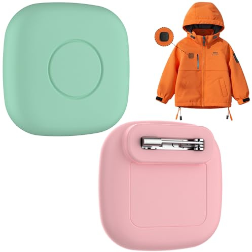 SkyArmor 2-Pack Waterproof Silicone Case with Pin for Tile Mate 2024/2022 – Hidden GPS Tracker Holder for Kids, Teens, Elderly, Pets, Bags, Luggage – Anti-Lost & Anti-Scratch Cover – Pink/Green