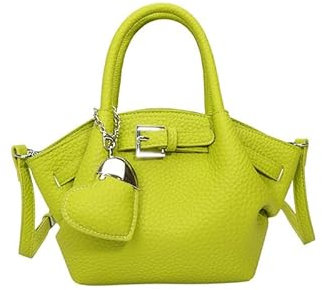 ARYU Piccola borsa femminile ala borsa moda cento di corrispondenza cesto di verdure borsa a secchiello borsa a tracolla texture tendenza, Verde lime