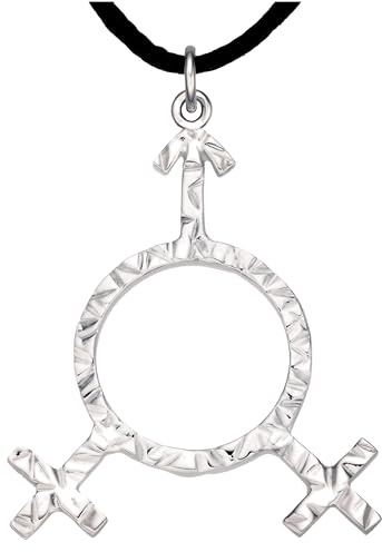 Fait Main LGBTQ Pendentif Symbole Argent 925 Plaqué or/platine Cadeau Pride | Queer, lesbienne, transgenre, non binaire, gay, bisexuel, asexuel, genderqueer, pangenre, agenre, neutrois, bigenre