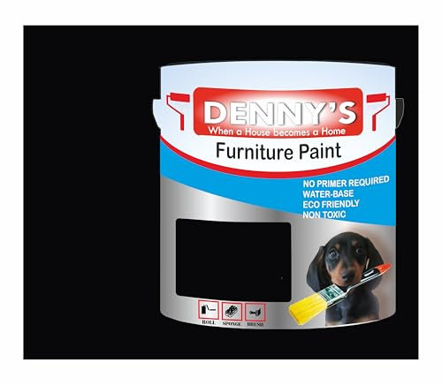 SCOOBYS PAINTS BACK IN THE MIX Metallic Water-Based Furniture Paint Satin Finish, No Primer Required, Interior/Exterior Non Toxic Eco Friendly 250ML Plastic, Metal & Wood Fast Drying (Black)