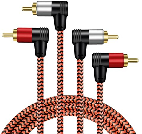 2RCA to 2RCA Cable, Youii Gold-Plated [Copper Shell] [Heavy Duty] Nylon Braid 2 RCA Male to 2 RCA Male Jack Stereo Audio Cable. (2m)