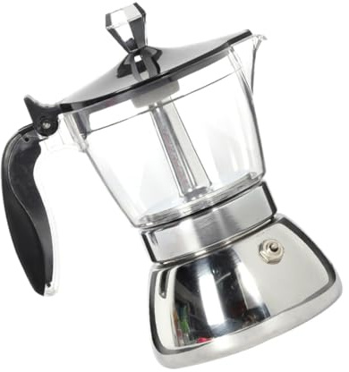 FONDOTIN Caffettiera Espresso Trasparente per Infusione Manuale Tazze Design Unico e Facile Utilizzo per Cucina e Ufficio
