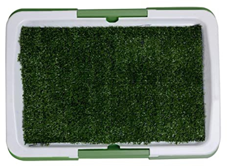 Trrymbbe Dog Training Toilet Puppy Pee Potty Pad Splash Proof Artificial Grass Pad with Tray puppy artificial grass toilet