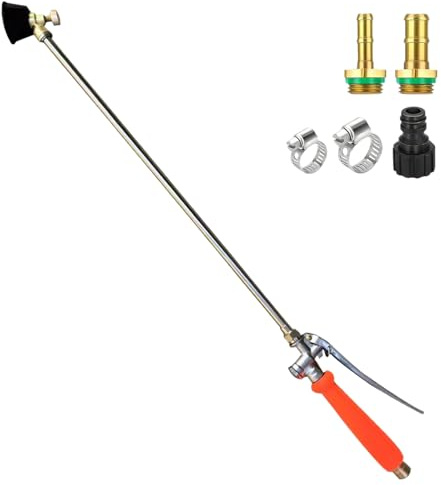 67cm Garten Sprühstab - 2 Messinganschlüsse (3/8 & 1/4) Für Alle Gartenschläuche | Gartenbrause & Gießlanze Für Blumenampeln, Sträucher, Auto-Wäsche | Rostfrei & Langlebig