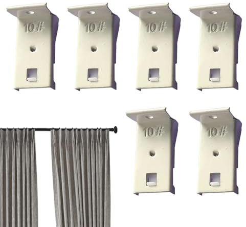 Biniveil Soporte Para Riel De Cortinas De Techo | Barra De Cortinas De Montaje En Techo 6 Piezas | Accesorios De Montaje Robustos Para Hogar Hospital Dormitorio Salon