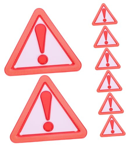 VILLFUL 8pcs Reflective Triangle Slow Moving Vehicle Warning Signs with Adhesive Backing for Trucks Cars Golf Carts Agricultural Vehicles Weatherproof Safety Markers