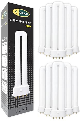 CLAR - Gemini S/E 9W 4000K 2G7 Leuchtstoffröhre Neutralweiß Vertikale Kompaktlampe CFL Energiesparend Ersatz (Pack 10)
