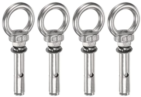 PATIKIL Perno De Ojo De Elevación De Expansión M6x35mm, 4 Pcs Anillo De Acero Inoxidable Pernos De Expansión De Elevación Con Ojo Para Pared De Hormigón Y Mampostería