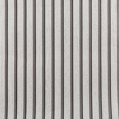 Takezuaa Wood Slats Wallpaper 53 X 950cm Non-Woven Natural Wood Grain Effect Wallpaper Roll Wooden Slat Wallpapers Modern Realism Contemporary Feature Wall Grey 1 Roll