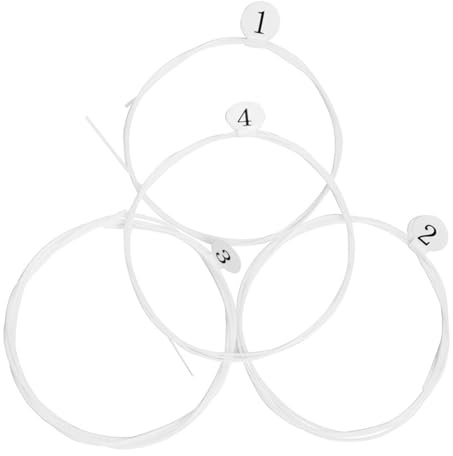 Homoyoyo 4 Stück Nylonsaiten für Ukulele Weiß mit Ausgewogener Spannung und Klarem Klang Nylon Ersatzsaiten für 21/23/26 Zoll Ukulelen Geeignet