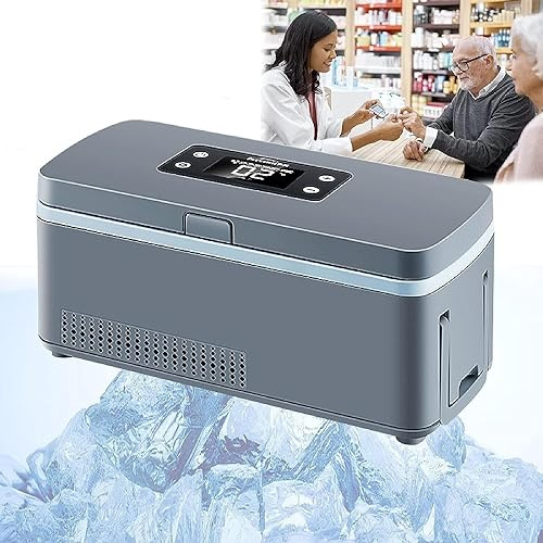 Mini frigorifero per insulina, frigorifero portatile per medicinali, insulina per viaggi, contenitore refrigerato per farmaci con schermo LED per viaggi e uso domestico