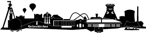 plot4u Wandtattoo Gelsenkirchen Skyline Schalke Stadt Dekoration Wohnzimmer Schlafzimmer 70 x 15,6cm schwarz