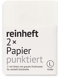 reinheft Papier mit Punktraster zum Auswechseln für reinheft Umschlag Größe L, 2 x 64 Seiten (L - Din A5)