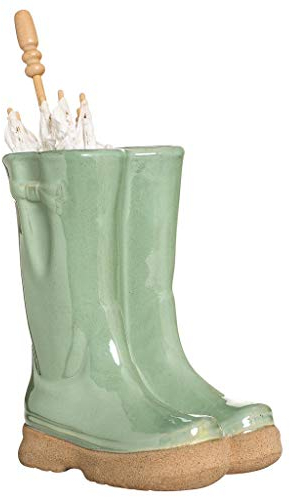 Dibor Green Ceramic Hallway Umbrella Stand Rack Brolly Holder Basket