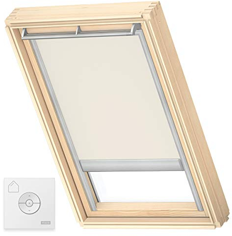 VELUX Original Solar-Verdunkelungsrollo, S06, Hellbeige, Silberne Seitenschienen, Vorherige Version
