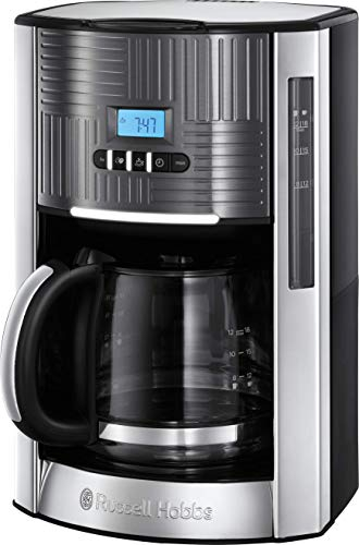 Russell Hobbs Macchina del Caffè Americano Geo Steel 25270-56, Dettagli in acciaio Inox, Capacità 1.5 L, 1000 W