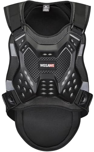 WOSAWE Gilet Protettivo per Moto, Adulti Traspirante Flessibile Torace e Schiena Protector per Riding Skating Scooter Sci
