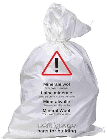 Big Bag für Mineralwolle 140x120cm | 10 Stück | Sack für Entsorgung von KMF/Glaswolleabfälle