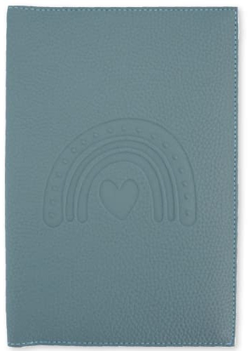 U-Heft Hülle personalisiert mit Namen - Untersuchungsheft & Impfpasshülle Kinder - Regenbogen - Dokumententasche (Blau)